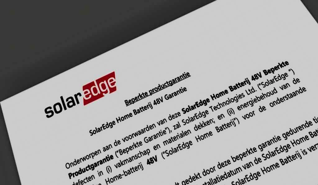 Garantievoorwaarden SolarEdge batterij