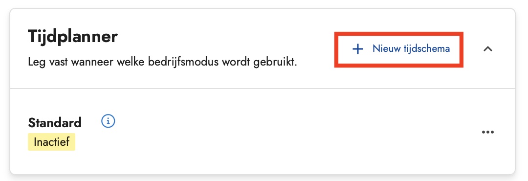 nieuw tijdschema