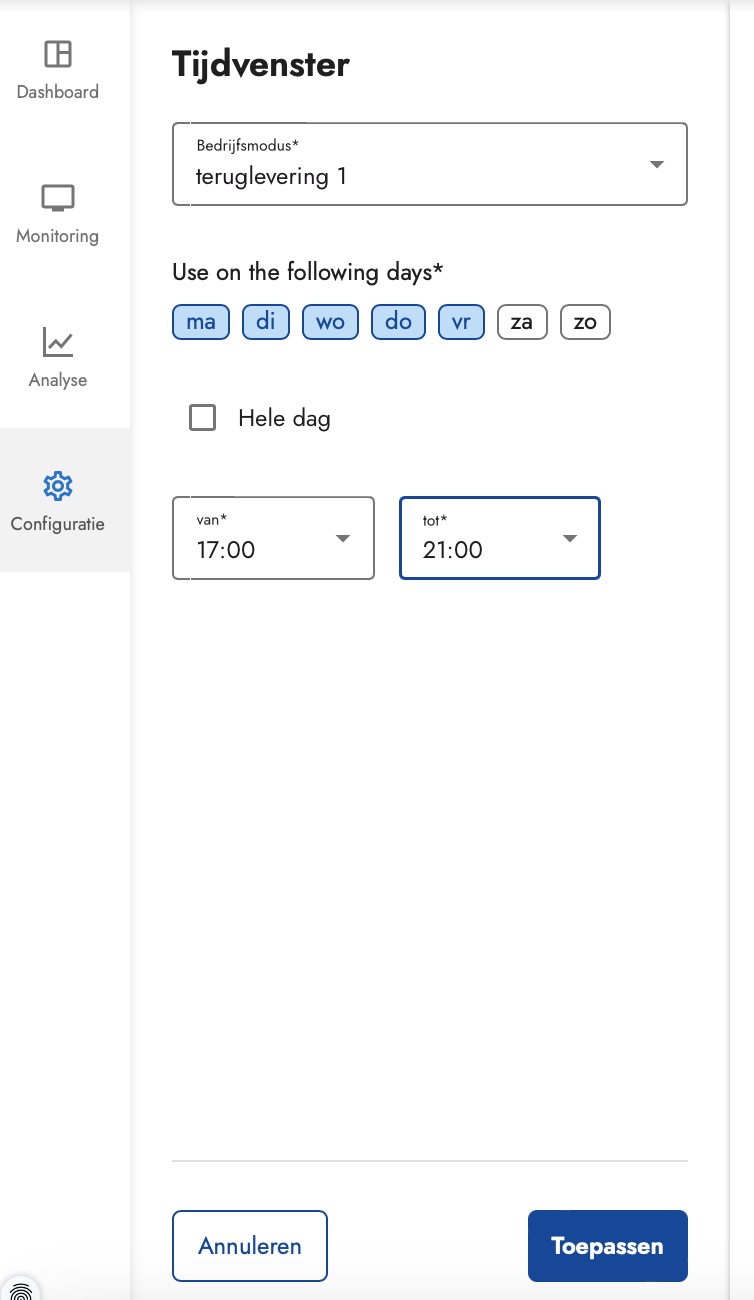 tijdschema week