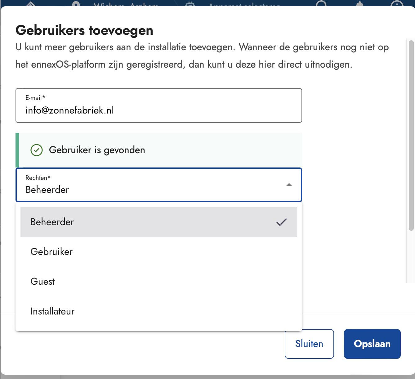 rol van gebruiker