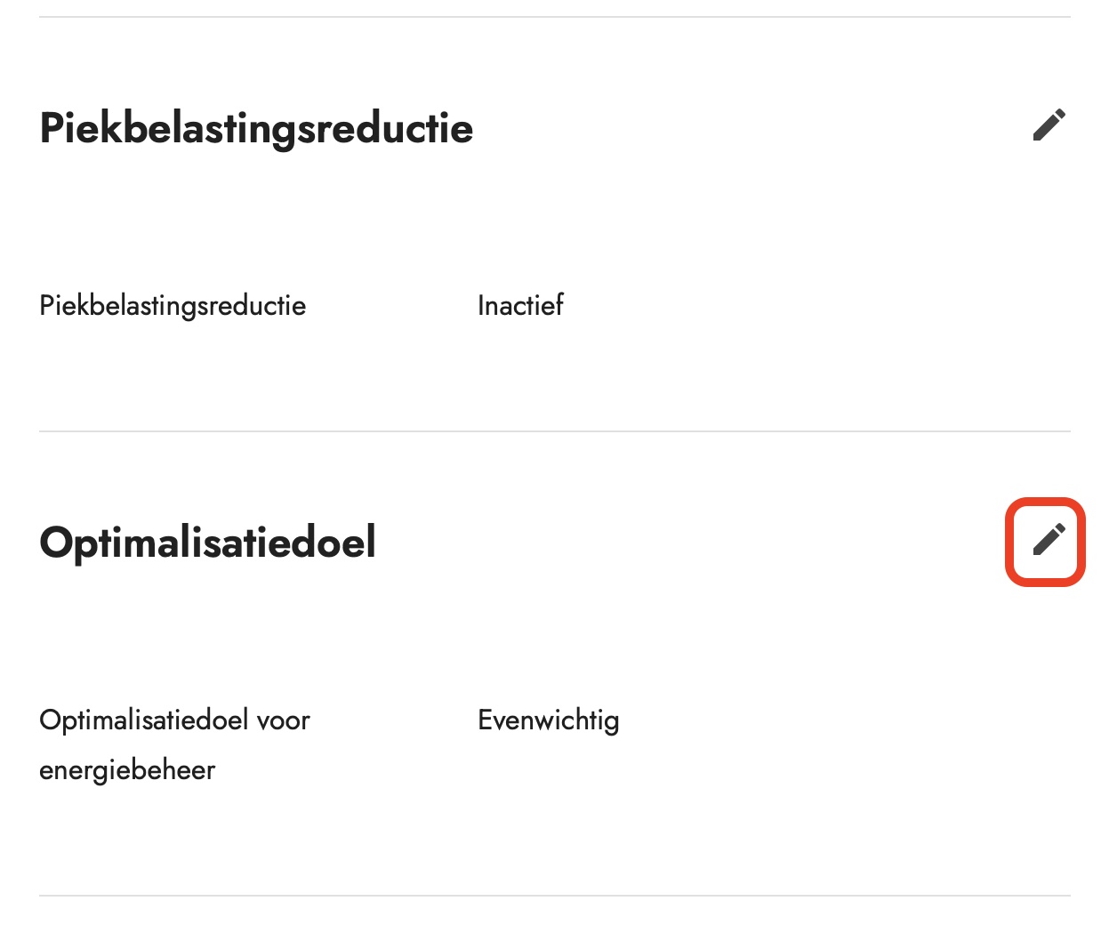 Optimalisatiedoel aanpassen