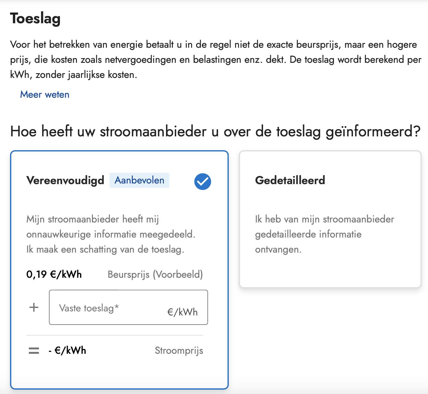 toeslag invullen