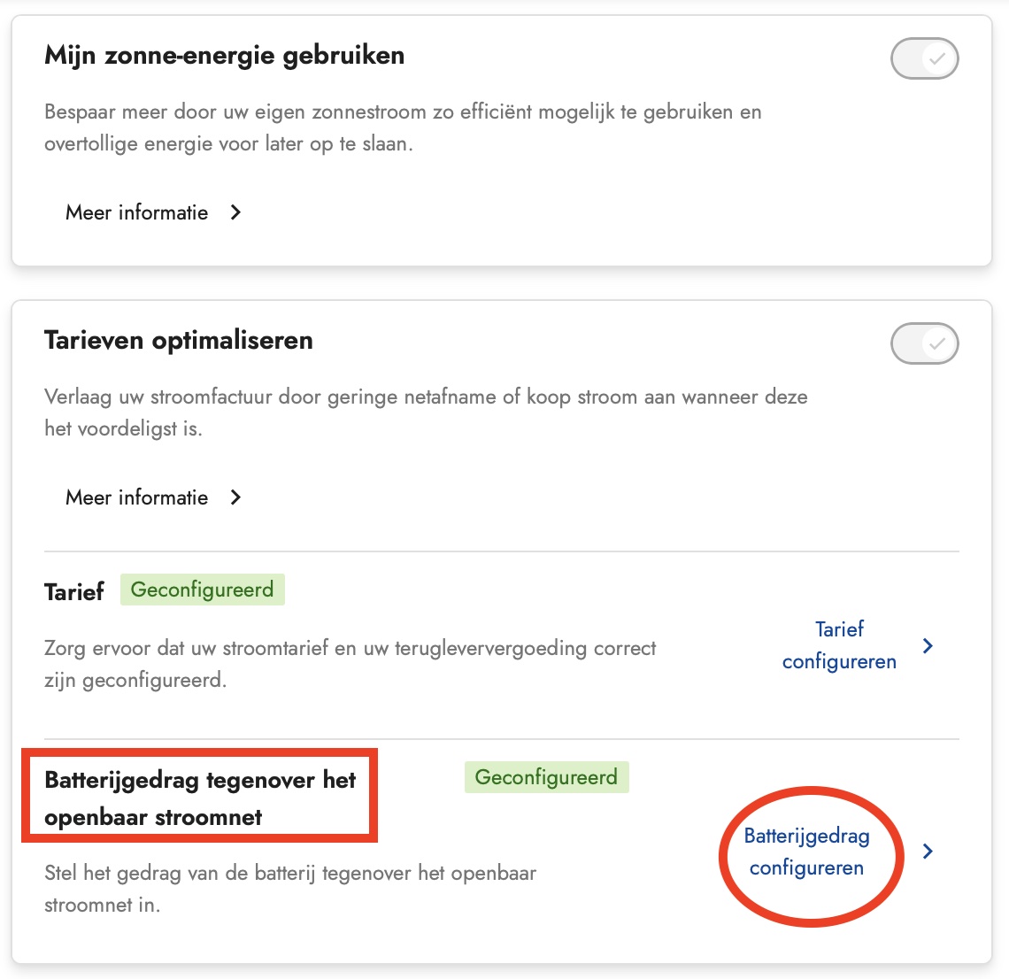 Energy Maximizer Batterijgedrag