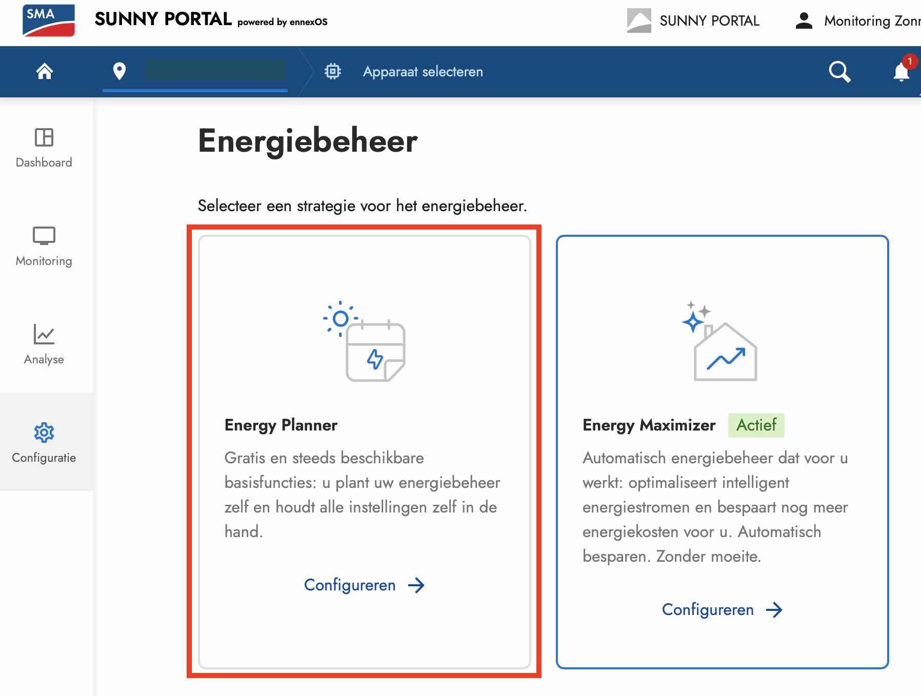 select energy planner