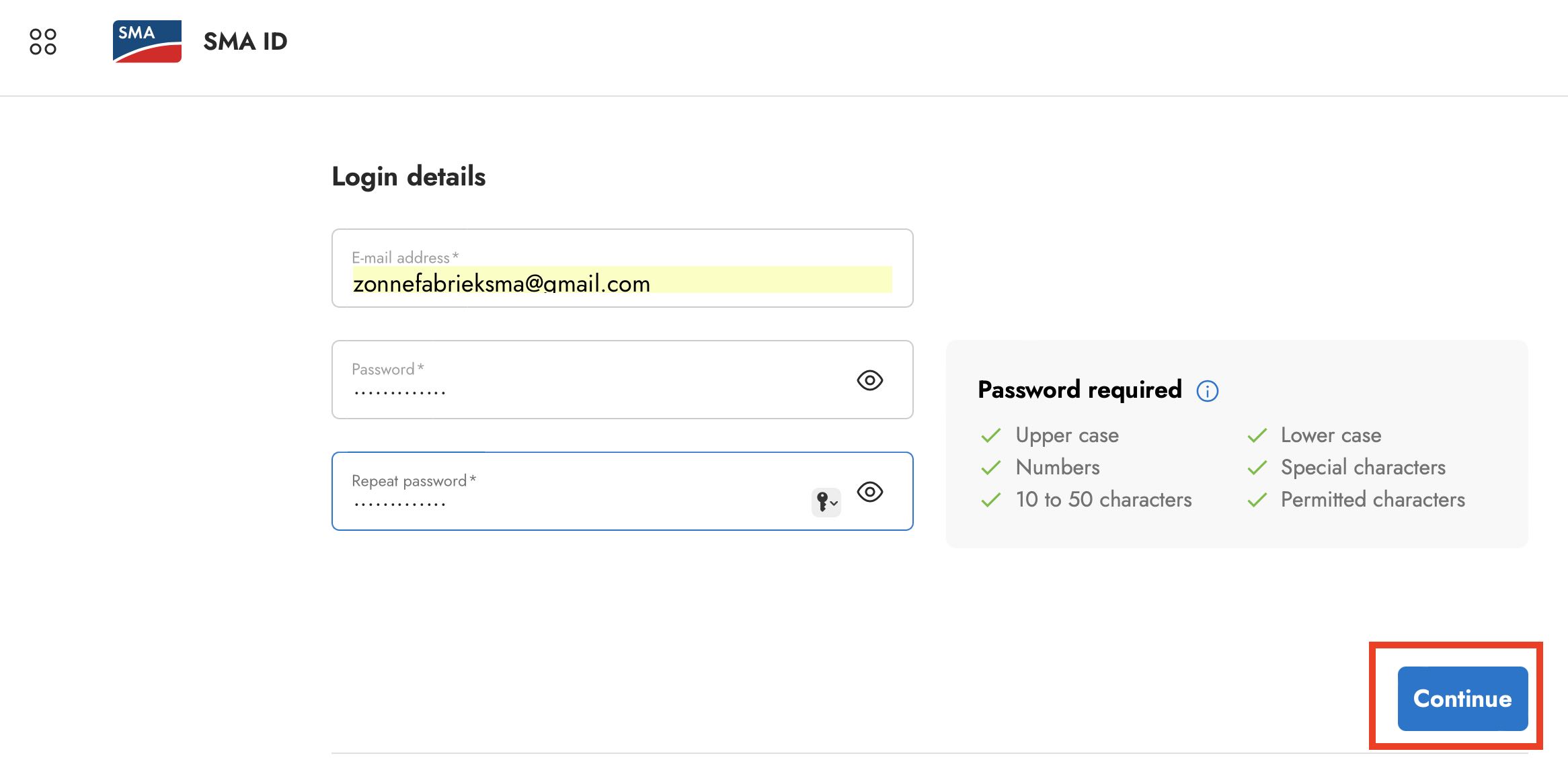 create password