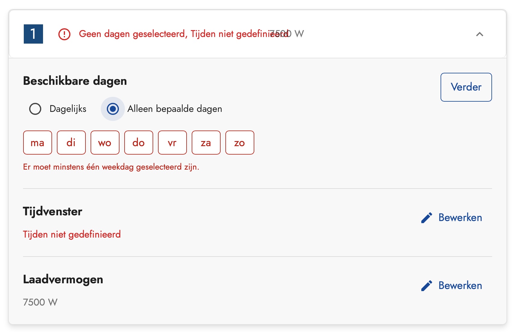 dagen selecteren